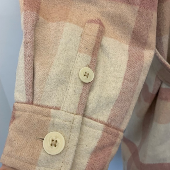 Frank & Oak Plaid Overshirt Dress in Pink Shacket - Picture 2 of 5